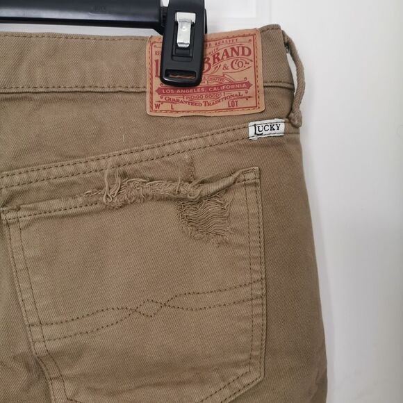 Lucky Brand high waist shorts olive green color size 4 / 27 - Picture 5 of 8